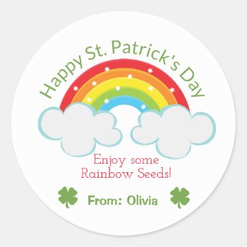 Rainbow Seeds St. Patrick's Day Custom Sticker by allpetscherished at Zazzle