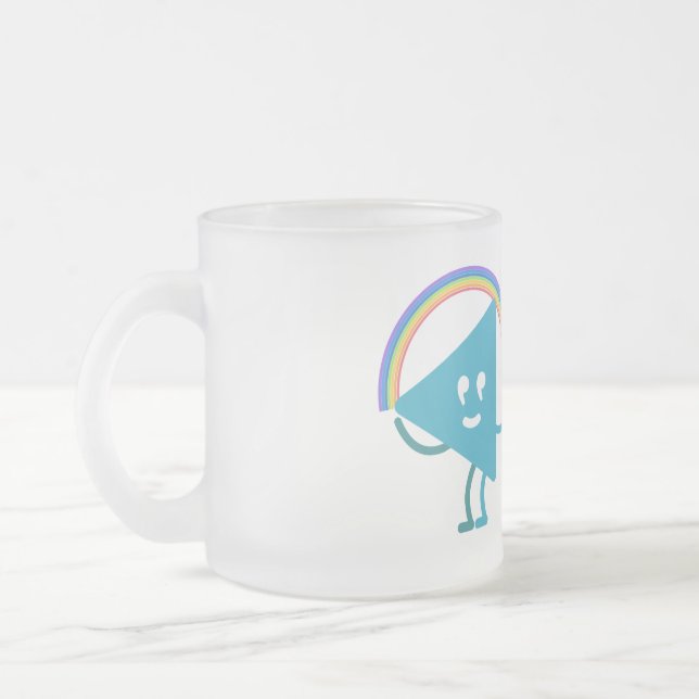 Rainbow Selby Frosted Glass Coffee Mug (Left)