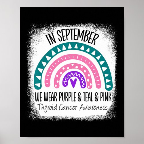 Rainbow September Green Thyroid Cancer Awareness R Poster