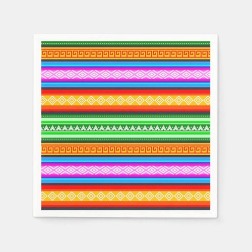 Rainbow Serape Pattern Cinco de Mayo Party Napkins