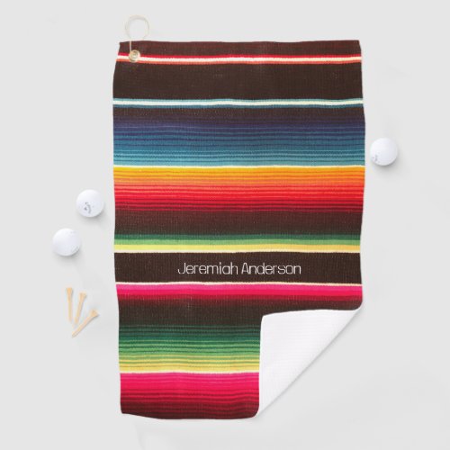 Rainbow Serape personalized Golf Towel