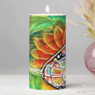 Rainbow Serpant Pillar Candle