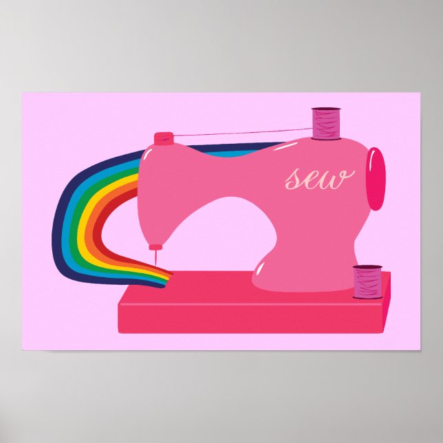 Rainbow Sewing Machine Poster (Front)