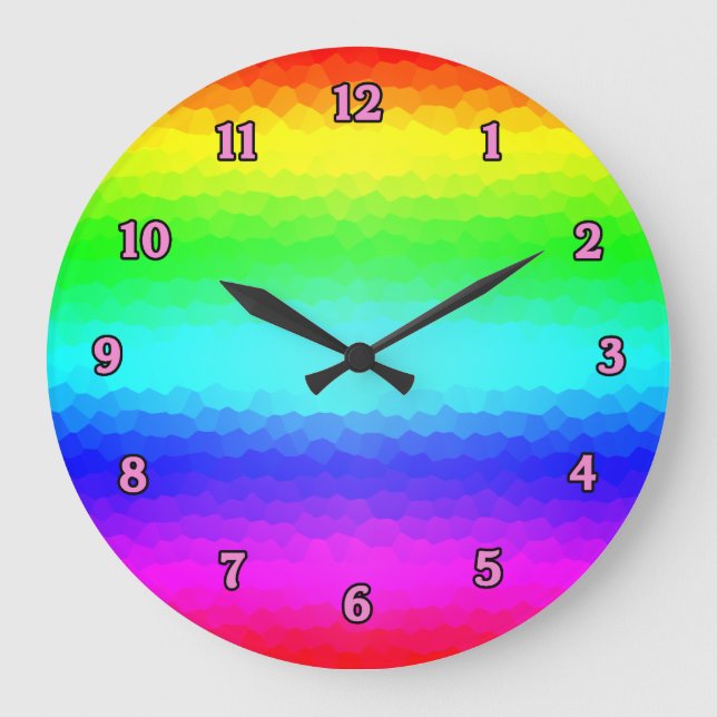 Rainbow Shades Wall Clock (Front)
