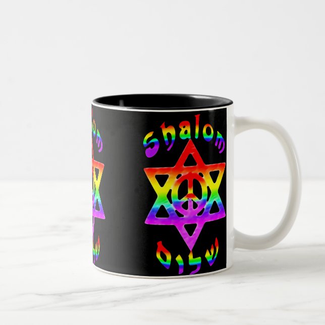 Rainbow Shalom Mugs (Right)