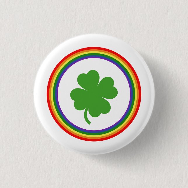 Rainbow Shamrock Button (Front)