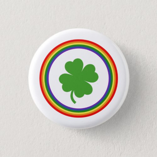 Rainbow Shamrock Button