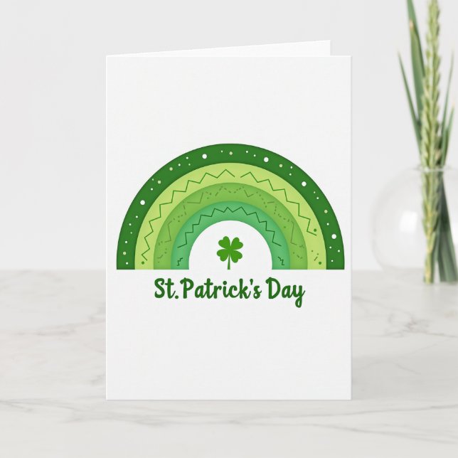 Rainbow Shamrock St Patricks Day Card (Front)