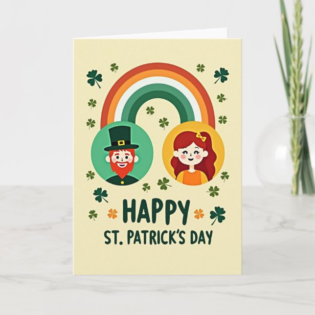 Rainbow Shamrock Texture Card (Front)