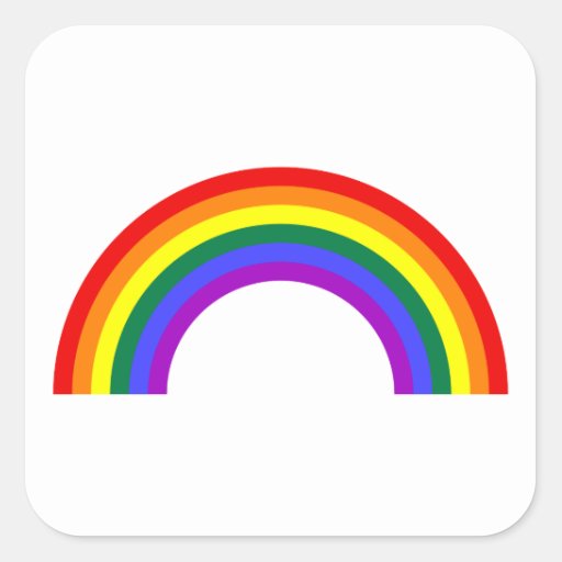 Rainbow Shape Square Sticker | Zazzle