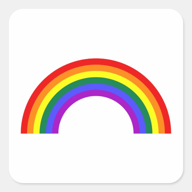 Rainbow Shape Square Sticker (Front)