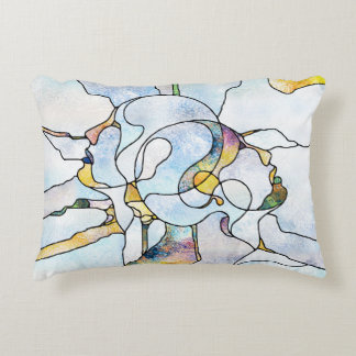 Rainbow shards, stained glass unity accent pillow