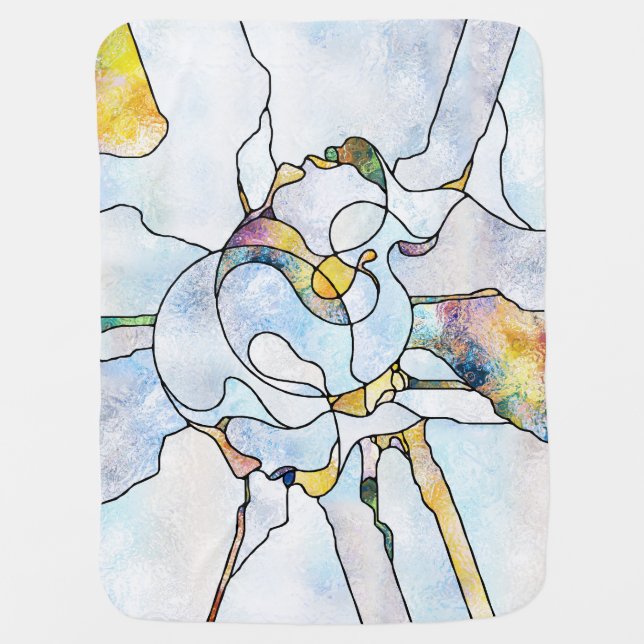 Rainbow shards, stained glass unity baby blanket (Front)