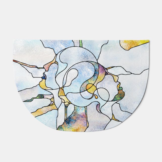 Rainbow shards, stained glass unity doormat (Front)