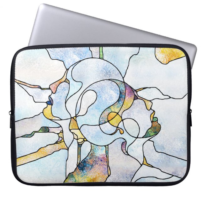 Rainbow shards, stained glass unity laptop sleeve (Front)
