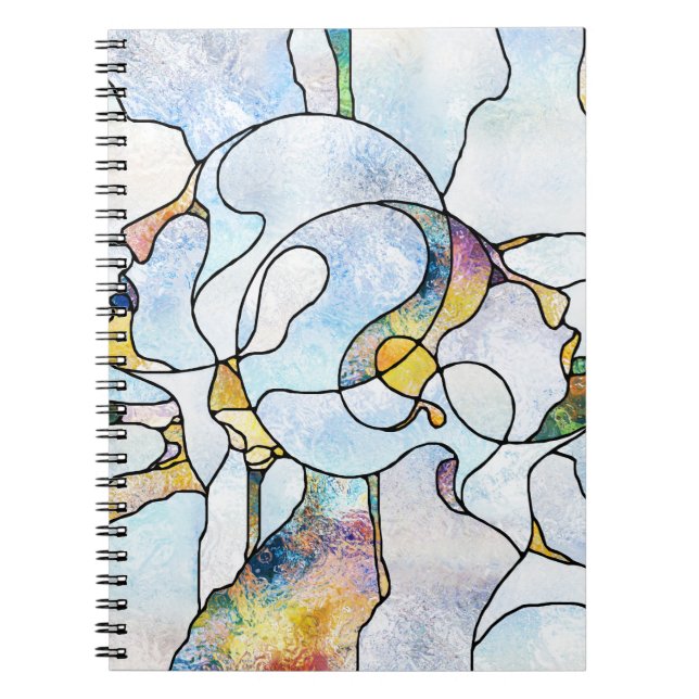 Rainbow shards, stained glass unity notebook (Front)