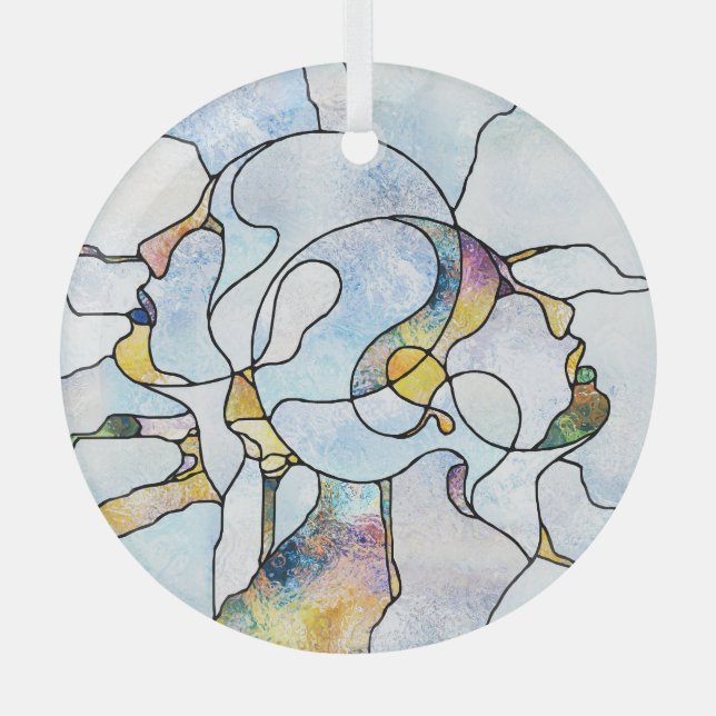 Rainbow shards, stained glass unity ornament (Front)