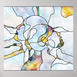 Rainbow shards, stained glass unity poster