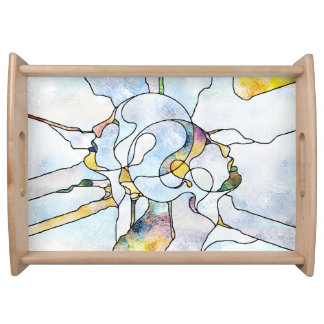 Rainbow shards, stained glass unity serving tray