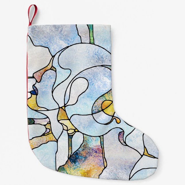 Rainbow shards, stained glass unity small christmas stocking (Front)