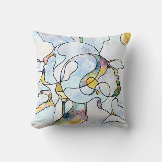 Rainbow shards, stained glass unity throw pillow