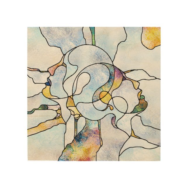 Rainbow shards, stained glass unity wood wall art (Front)