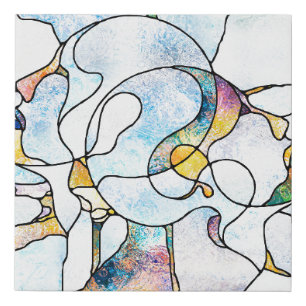 Rainbow Shards. Unity of Stained Glass series. Bac Faux Canvas Print