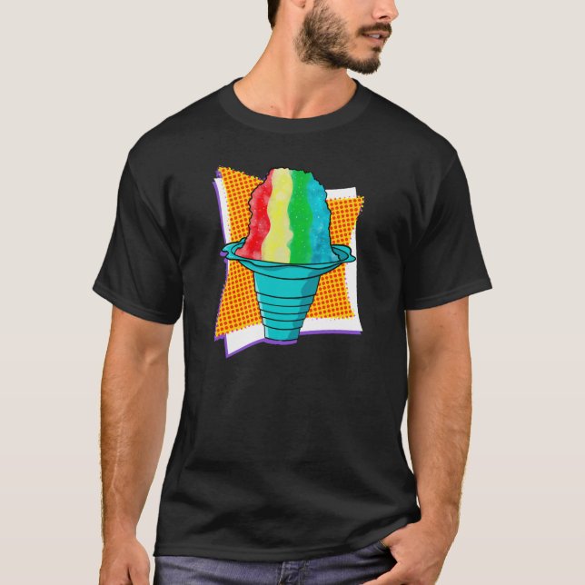 Rainbow Shaved Ice Hawaiian Shave Ice Snow Cone T-Shirt (Front)