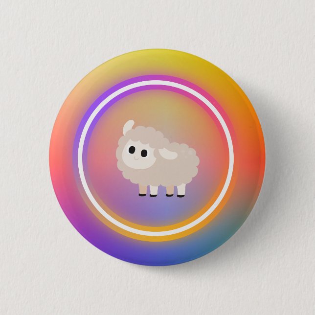 Rainbow Sheep Button (Front)