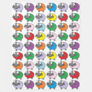 Rainbow Sheep Fleece Blanket