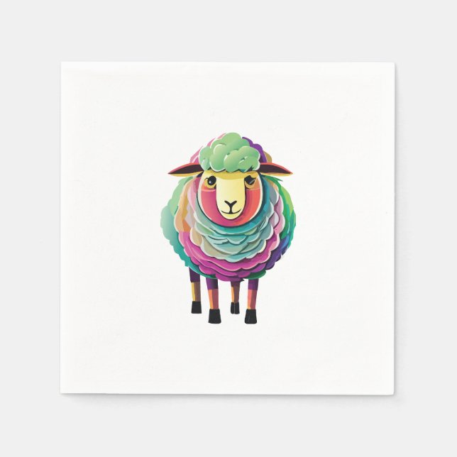 Rainbow Sheep Napkins (Front)