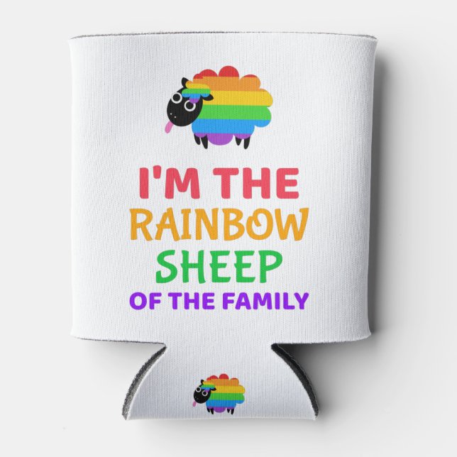 Rainbow Sheep of My Family Can Cooler (Front)