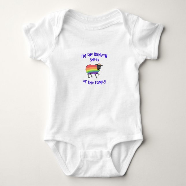 Rainbow Sheep of the Family Baby Bodysuit (Front)