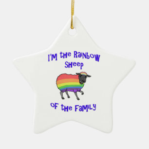 Rainbow Sheep of the Family Ceramic Ornament