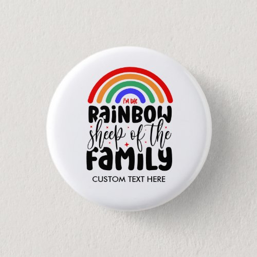 RAINBOW SHEEP OF THE FAMILY Funny Gay Button