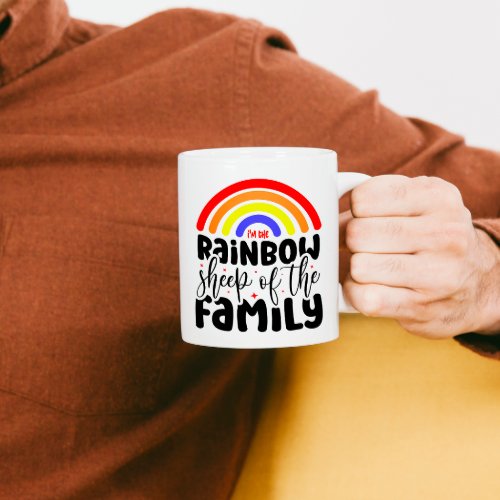 RAINBOW SHEEP OF THE FAMILY FUNNY GAY COFFEE MUG