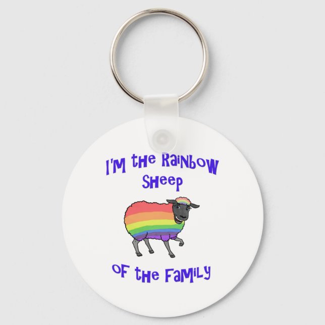 Rainbow Sheep of the Family Keychain (Front)