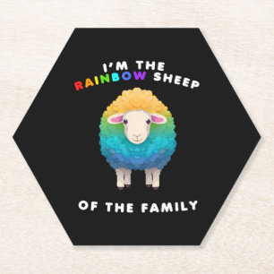 Rainbow Sheep of the family LGBTQ Happy Pride Paper Coaster