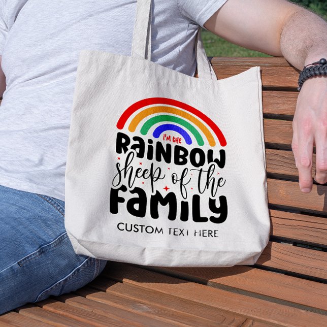 RAINBOW SHEEP OF THE FAMILY  TOTE BAG (Creator Uploaded)