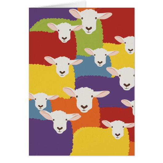 Rainbow | Sheep | overlapping design Cards (Front)