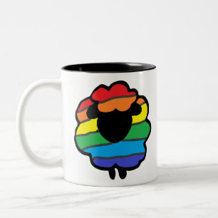 Rainbow Sheep Two-Tone Coffee Mug