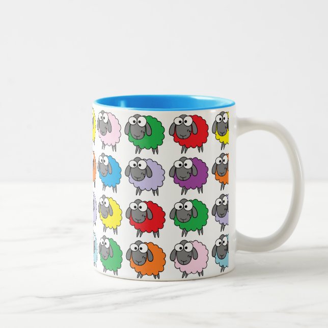 Rainbow Sheep Two-Tone Coffee Mug (Right)