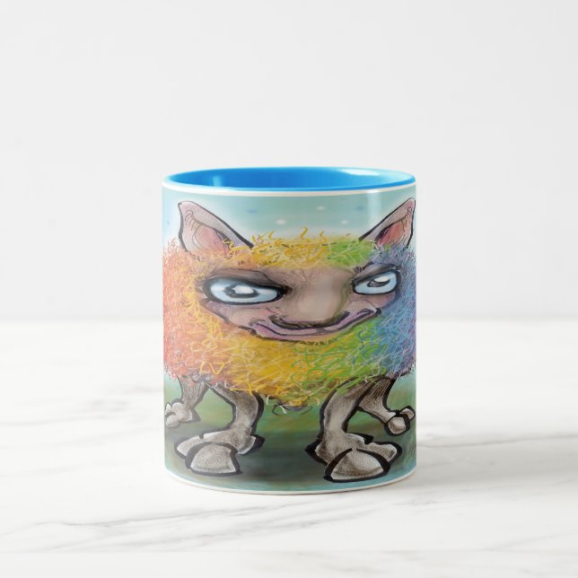 Rainbow Sheep Two-Tone Coffee Mug (Center)
