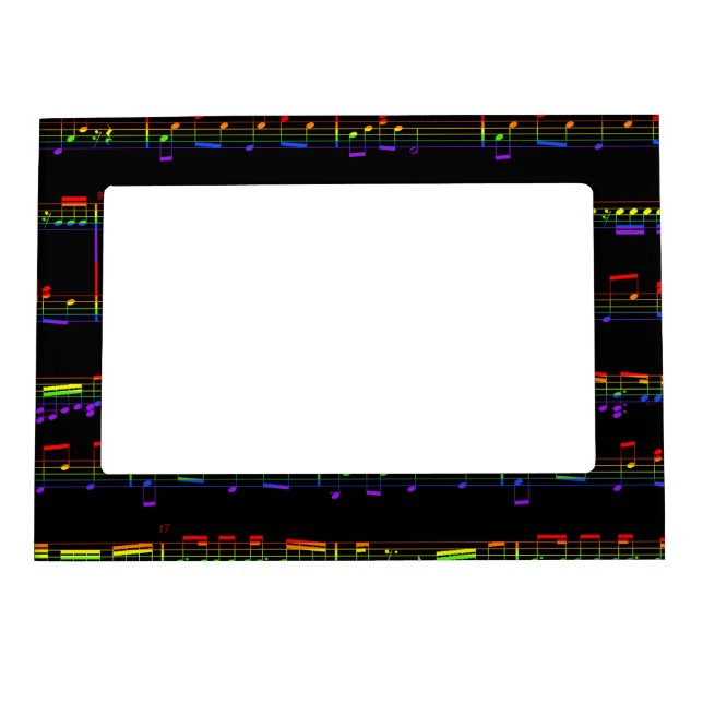 Rainbow Sheet Music Magnetic Picture Frame (Front)