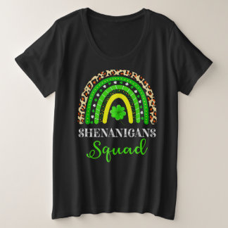 Rainbow Shenanigans Squad St Patricks Day Plus Size T-Shirt