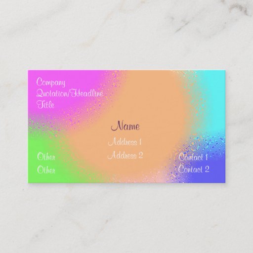 Customizable Rainbow Sherbert Business Card