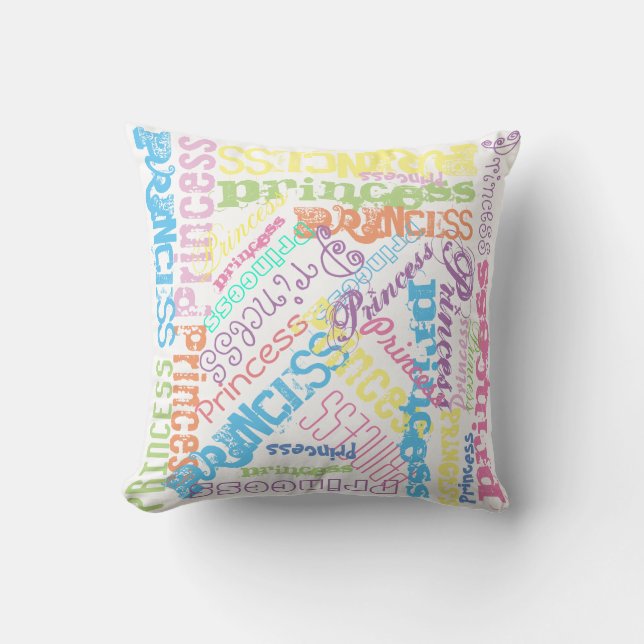 Rainbow Sherbert Color Fonts in Any Name Pillow (Front)