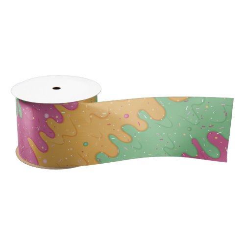 Rainbow Sherbet Ice Cream Satin Ribbon