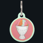 Rainbow Sherbet Ice Cream Sorbet Dessert Scoop Pet ID Tag<br><div class="desc">Design features an original illustration of a scoop of retro rainbow sherbet (sherbert), a dessert similiar to ice cream or sorbet. Ideal for an ice cream lover or celebrating summertime fun! This food illustration is also available on other products. Don't see what you're looking for? Need help with customization? Contact...</div>