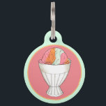 Rainbow Sherbet Ice Cream Sorbet Dessert Scoop Pet ID Tag<br><div class="desc">Design features an original illustration of a scoop of retro rainbow sherbet (sherbert), a dessert similiar to ice cream or sorbet. Ideal for an ice cream lover or celebrating summertime fun! This food illustration is also available on other products. Don't see what you're looking for? Need help with customization? Contact...</div>